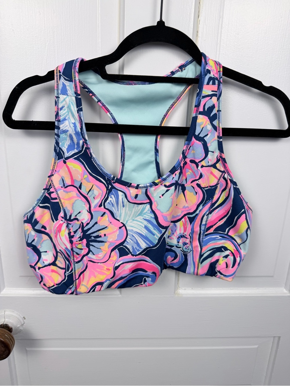 Lilly Pulitzer Blue, Pink & Yellow Floral Sports Bra